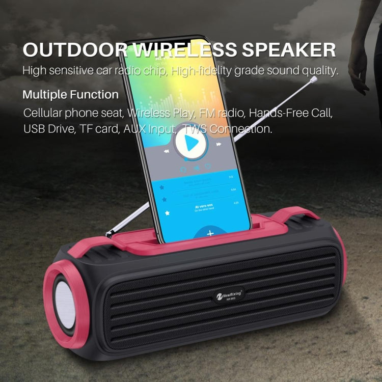 NewRixing NR903F TWS Portable Outdoor Bluetooth Speaker Support TF Card / FM(Blue) - free shipping - PMC TechLife - Order now!