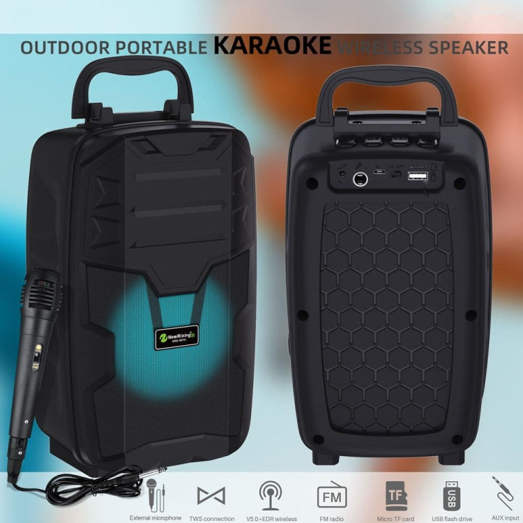 NewRixing NRG401C Outdoor Portable Karaoke Wireless Speaker High-Power Audio Amplifier With Mic(Blue) - Desktop Speaker by NewRixing | Online Shopping South Africa | PMC Jewellery | Buy Now Pay Later Mobicred