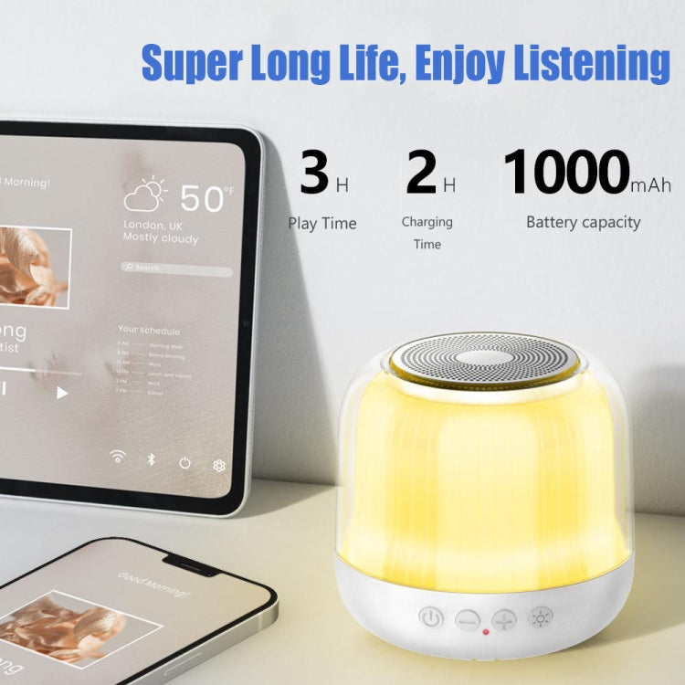 JY12 Full-screen RGB LED Breather Light Wireless Bluetooth Speaker(White) - Mini Speaker by PMC TechLife | Online Shopping South Africa | PMC TechLife