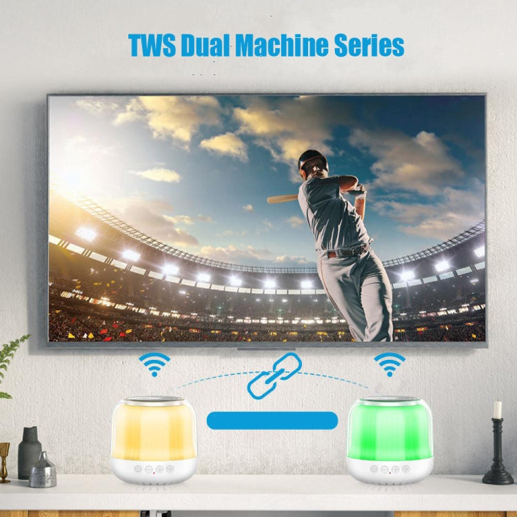 JY12 Full-screen RGB LED Breather Light Wireless Bluetooth Speaker(White) - Mini Speaker by PMC TechLife | Online Shopping South Africa | PMC TechLife