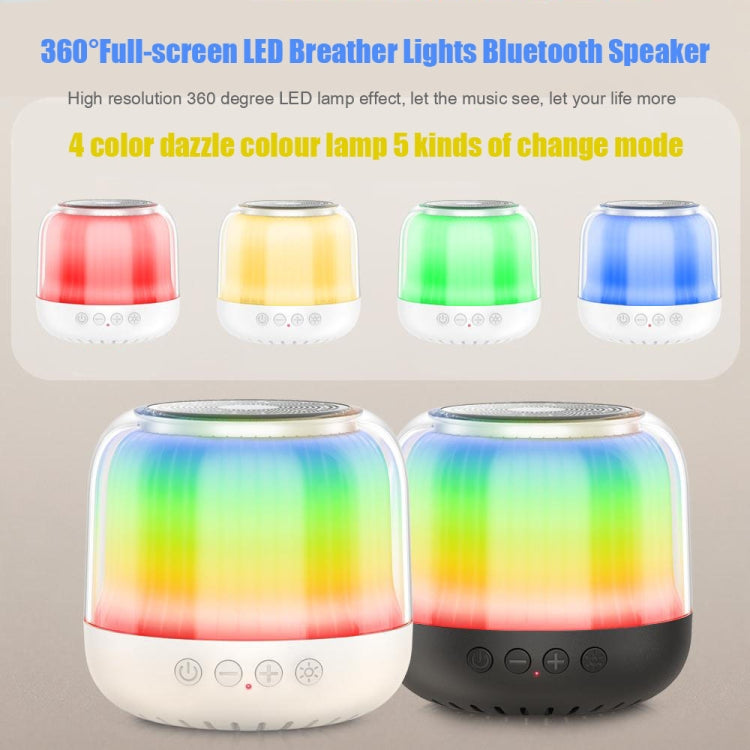 JY12 Full-screen RGB LED Breather Light Wireless Bluetooth Speaker(White) - Mini Speaker by PMC TechLife | Online Shopping South Africa | PMC TechLife