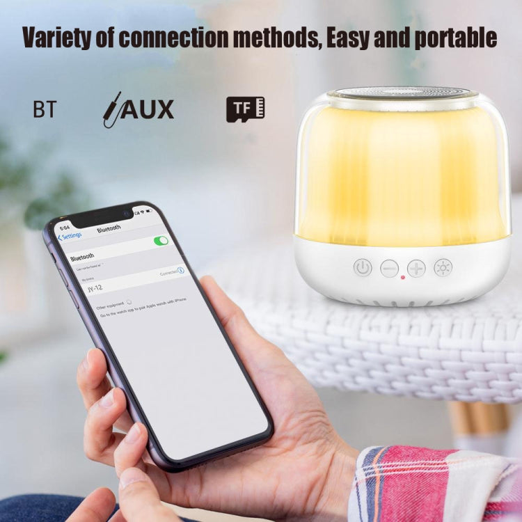 JY12 Full-screen RGB LED Breather Light Wireless Bluetooth Speaker(White) - Mini Speaker by PMC TechLife | Online Shopping South Africa | PMC TechLife