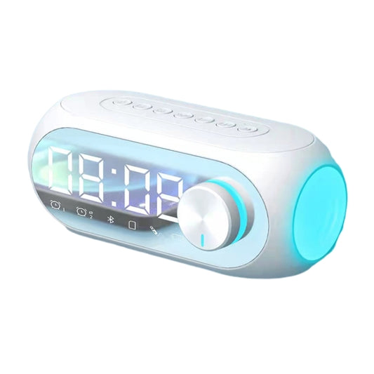 AEC S8 Alarm Clock Bluetooth Speakers with LED Light Support TF / FM(White) - Desktop Speaker by AEC | Online Shopping South Africa | PMC Jewellery