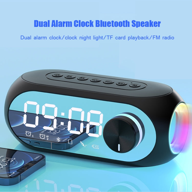 AEC S8 Alarm Clock Bluetooth Speakers with LED Light Support TF / FM(Blue) - Desktop Speaker by AEC | Online Shopping South Africa | PMC Jewellery