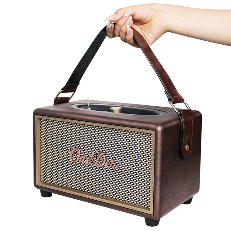 Oneder D6 40W Retro Classic Wooden Portable Outdoor Bluetooth Speaker(Brown) - Desktop Speaker by OneDer | Online Shopping South Africa | PMC Jewellery | Buy Now Pay Later Mobicred