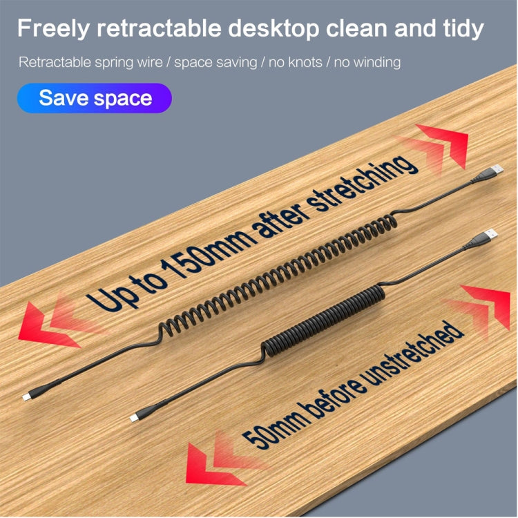 USB to 8 Pin 1.5m Spring Telescopic Mobile Phone Fast Charging Data Cable - Normal Style Cable by PMC TechLife | Online Shopping South Africa | PMC TechLife