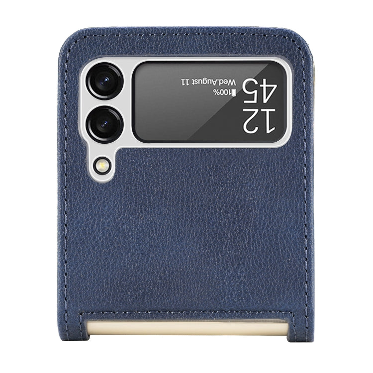 For Samsung Galaxy Z Flip 4 5G Folding Litchi Texture Card Wallet Phone Case(Blue) - Galaxy Phone Cases by PMC TechLife | Online Shopping South Africa | PMC TechLife | Buy Now Pay Later Mobicred