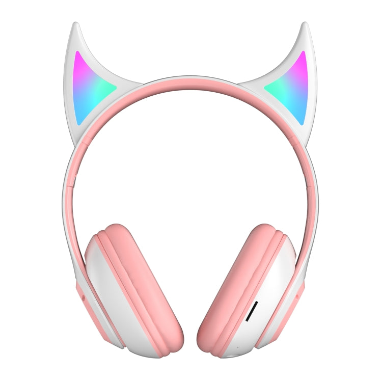 STN25 Devil Ear RGB Light Wireless Music Headset For Children with Mic(White) - Headset & Headphone by PMC Jewellery | Online Shopping South Africa | PMC Jewellery