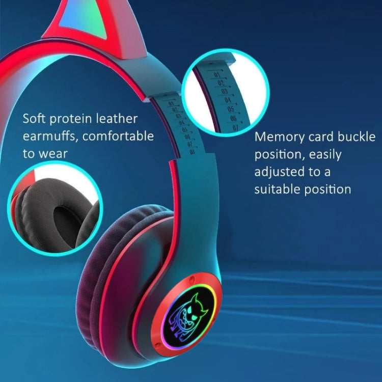 STN25 Devil Ear RGB Light Wireless Music Headset For Children with Mic(Green) - Headset & Headphone by PMC Jewellery | Online Shopping South Africa | PMC Jewellery