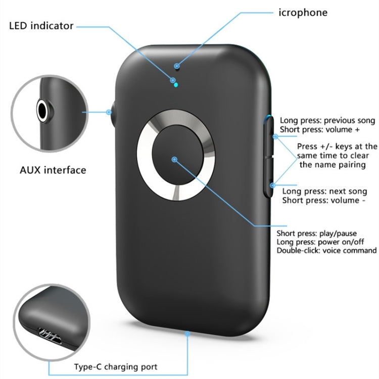 BR06 Bluetooth 5.0 Receiver Speaker Amplifier Car Hands-free - Audio Receiver Transmitter by PMC TechLife | Online Shopping South Africa | PMC TechLife | Buy Now Pay Later Mobicred