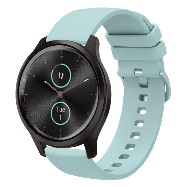 Compatible with Garmin VivoMove Style 20mm Solid Color Soft Silicone Watch Band(Sapphire Green) - Watch Bands by PMC TechLife | Online Shopping South Africa | PMC TechLife | Buy Now Pay Later Mobicred