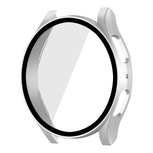 For Samsung Galaxy Watch5 40mm ENKAY Hat-Prince Full Coverage PC Frame + 9H Tempered Glass Case(Silver) - Watch Cases by ENKAY | Online Shopping South Africa | PMC Jewellery | Buy Now Pay Later Mobicred