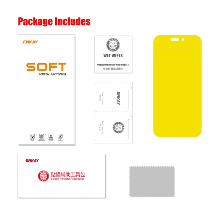 1 PCS ENKAY Full Glue Explosion-proof Hydrogel Film For iPhone 14 Pro - Front Protector by ENKAY | Online Shopping South Africa | PMC TechLife | Buy Now Pay Later Mobicred