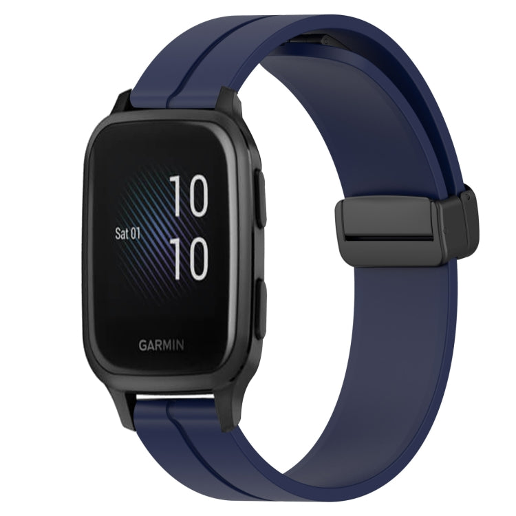 Compatible with Garmin Venu Sq 2 20mm Solid Color Magnetic Clasp Silicone Watch Band(Midnight Blue) - free shipping - PMC TechLife - Order now!