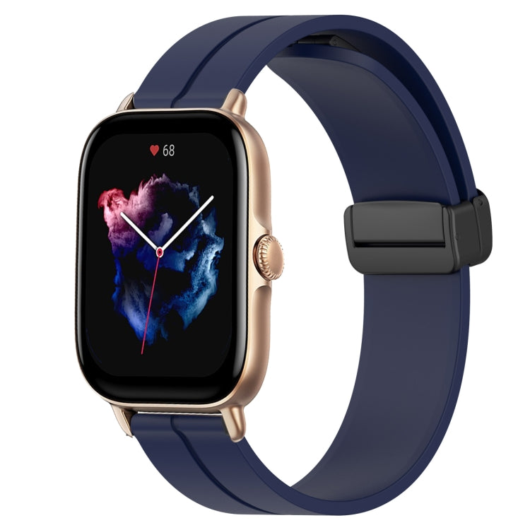 For Amazfit 3 22mm Solid Color Magnetic Clasp Silicone Watch Band(Midnight Blue) - free shipping - PMC TechLife - Order now!