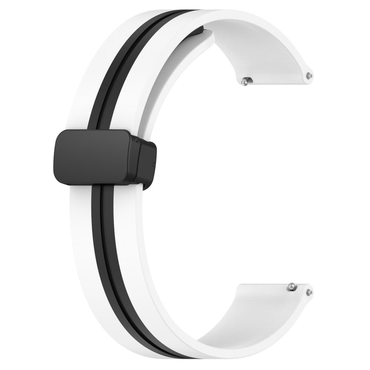 For Amazfit 3 22mm Folding Magnetic Clasp Silicone Watch Band(White+Black) - free shipping - PMC TechLife - Order now!