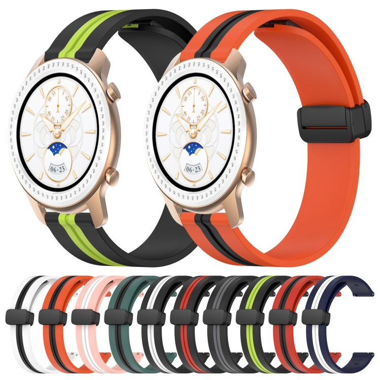 For Amazfit GTR 42mm 20mm Folding Magnetic Clasp Silicone Watch Band(Red+Black) - free shipping - PMC TechLife - Order now!