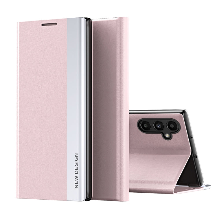 For Samsung Galaxy A14 5G Side Electroplated Magnetic Leather Phone Case(Pink) - free shipping - PMC TechLife - Order now!
