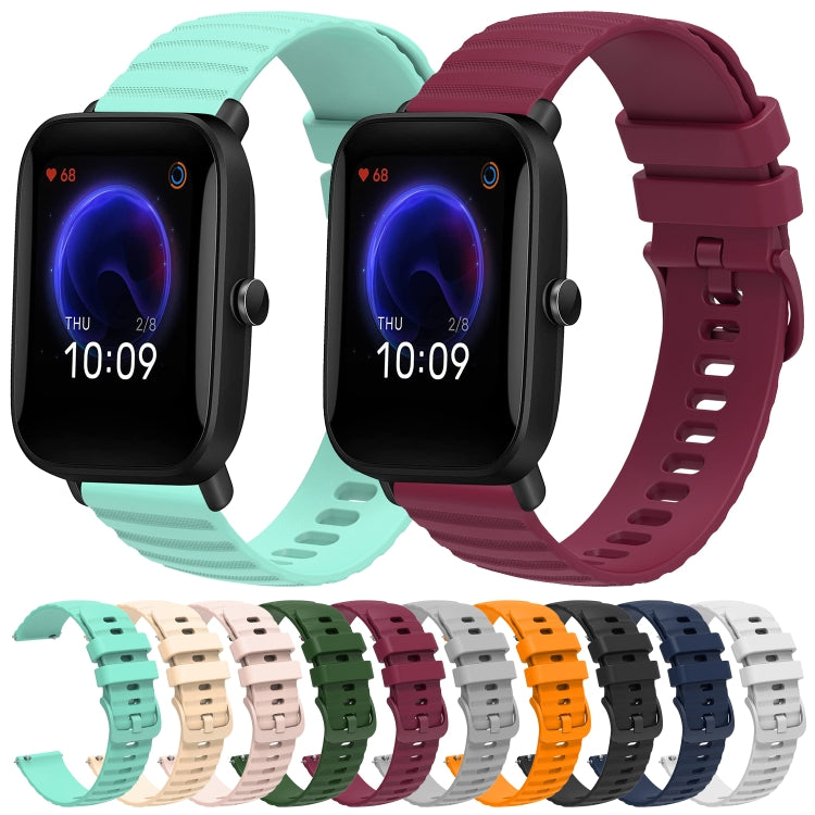 For Amazfit Pop Pro 20mm Wavy Dot Pattern Solid Color Silicone Watch Band(Yellow) - free shipping - PMC TechLife - Order now!