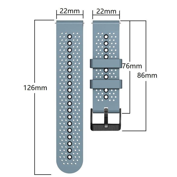 For Amazfit GTR 4 Pro 22mm Perforated Two-Color Silicone Watch Band(Black+Blue) - free shipping - PMC TechLife - Order now!