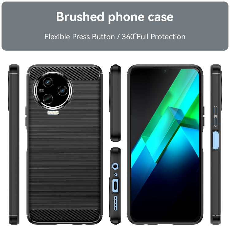 For Infinix Note 12 2023 Brushed Texture Carbon Fiber TPU Phone Case(Black) - Infinix Cases by PMC TechLife | Online Shopping South Africa | PMC TechLife | Buy Now Pay Later Mobicred