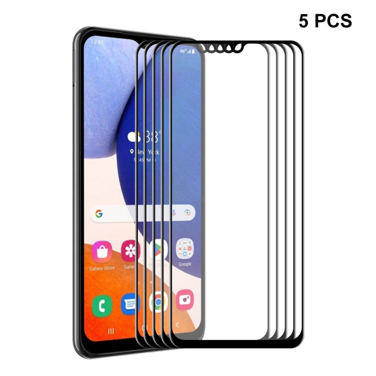 For Samsung Galaxy A14 5G 5pcs ENKAY Hat-Prince 6D Full Glue Tempered Glass Full Film - Galaxy Tempered Glass by ENKAY | Online Shopping South Africa | PMC Jewellery | Buy Now Pay Later Mobicred