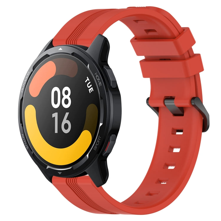 For Xiaomi Watch S1 Active 22mm Concave Striped Slicone Watch Band(Red) - free shipping - PMC TechLife - Order now!