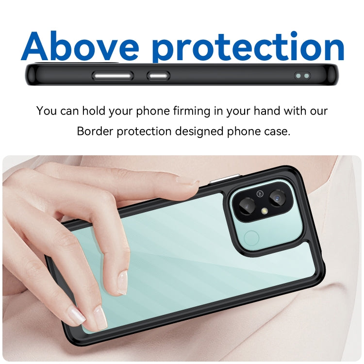 For Xiaomi Redmi 12C Colorful Series Acrylic + TPU Phone Case(Black) - free shipping - PMC TechLife - Order now!