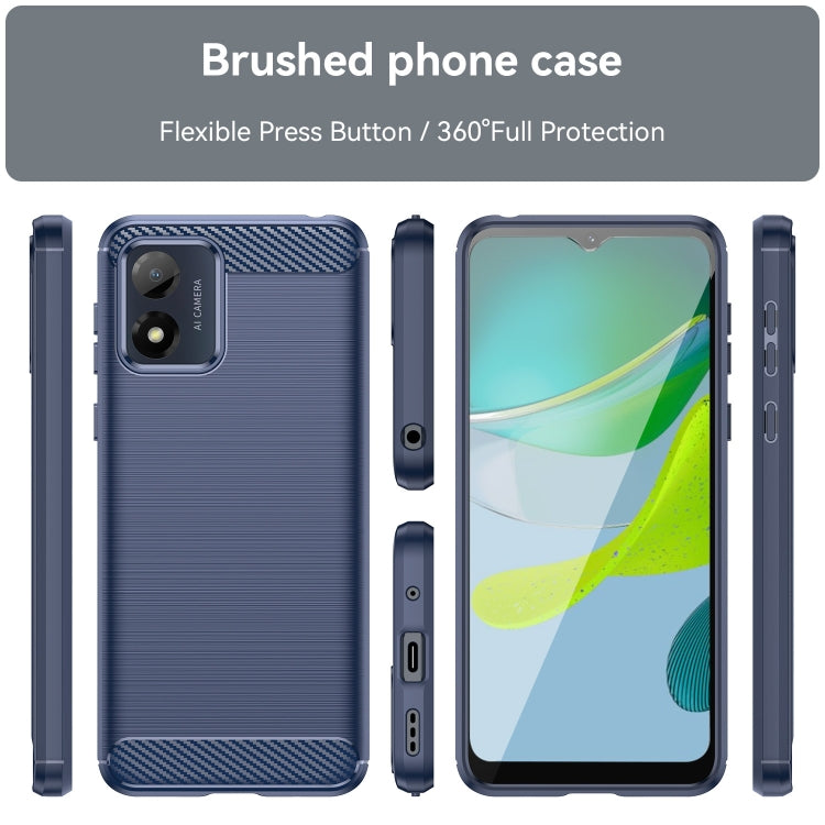 For Motorola Moto E13 Brushed Texture Carbon Fiber TPU Phone Case(Blue) - free shipping - PMC TechLife - Order now!