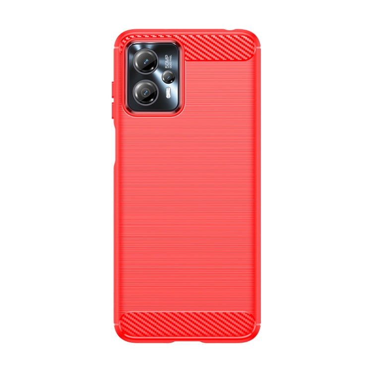 For Motorola Moto G13 Brushed Texture Carbon Fiber TPU Phone Case(Red) - Motorola Cases by PMC Jewellery | Online Shopping South Africa | PMC Jewellery