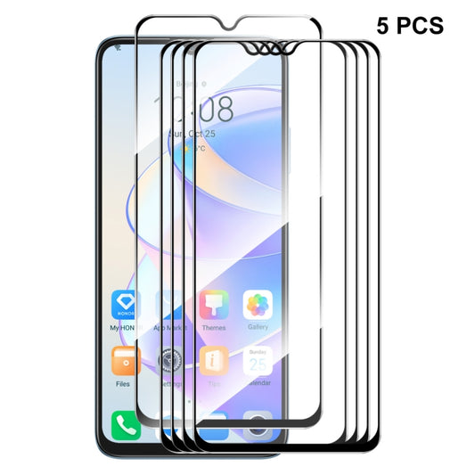 For Honor X7A 4G Global 5pcs ENKAY Hat-Prince Full Glue 0.26mm 9H 2.5D Tempered Glass Full Film - Honor Tempered Glass by ENKAY | Online Shopping South Africa | PMC Jewellery | Buy Now Pay Later Mobicred