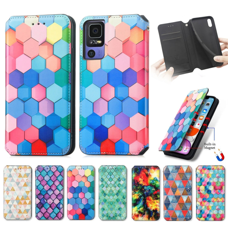 For TCL 40 SE CaseNeo Colorful Magnetic Leather Phone Case(Rhombus Mandala) - More Brand by PMC Jewellery | Online Shopping South Africa | PMC Jewellery