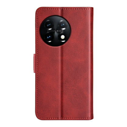 For OnePlus 11 Dual-side Magnetic Buckle Leather Phone Case(Red) - OnePlus Cases by PMC Jewellery | Online Shopping South Africa | PMC Jewellery