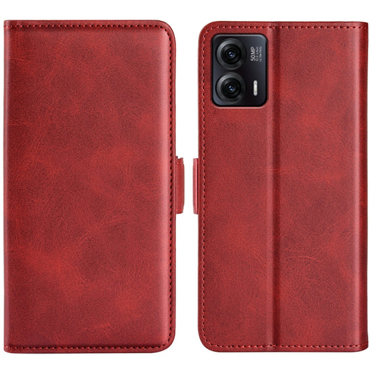 For Motorola Moto G73 Dual-side Magnetic Buckle Horizontal Flip Leather Phone Case(Red) - Motorola Cases by PMC Jewellery | Online Shopping South Africa | PMC Jewellery