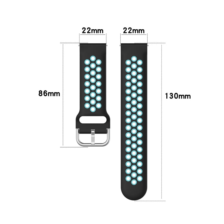 For Xiaomi Haylou RT2 LS10 22mm Perforated Breathable Sports Silicone Watch Band(Olive Green+Black) - Smart Wear by PMC Jewellery | Online Shopping South Africa | PMC Jewellery