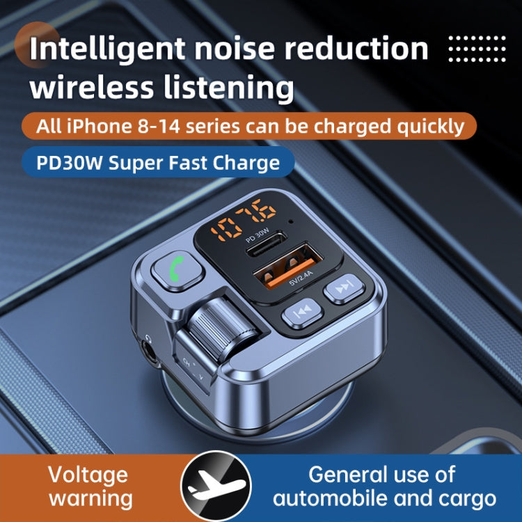 T16 MP3 Player Fast Charger Wireless Bluetooth 5.1 FM Transmitter Hands Free Car Kit - Bluetooth Car Kits by PMC TechLife | Online Shopping South Africa | PMC TechLife