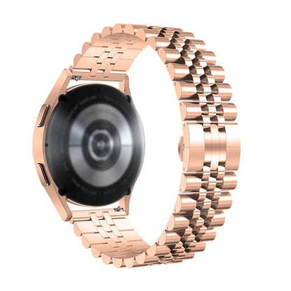 For Huawei Watch GT3 Pro 46mm Five Bull Half Round Stainless Steel Watch Band + Strap Removal Tool(Rose Gold) - Smart Wear by PMC Jewellery | Online Shopping South Africa | PMC Jewellery