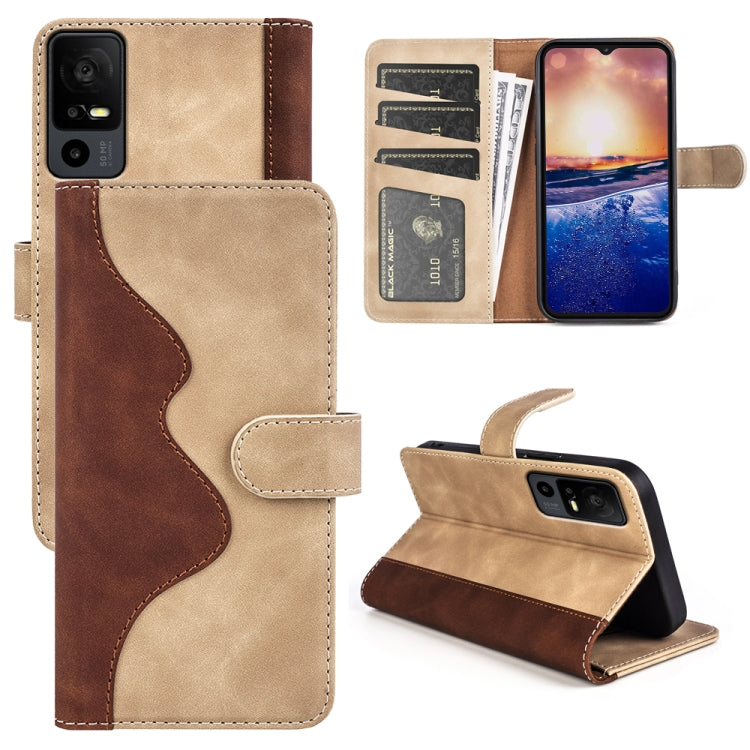 For TCL 40R Stitching Horizontal Flip Leather Phone Case(Yellow) - free shipping - PMC TechLife - Order now!