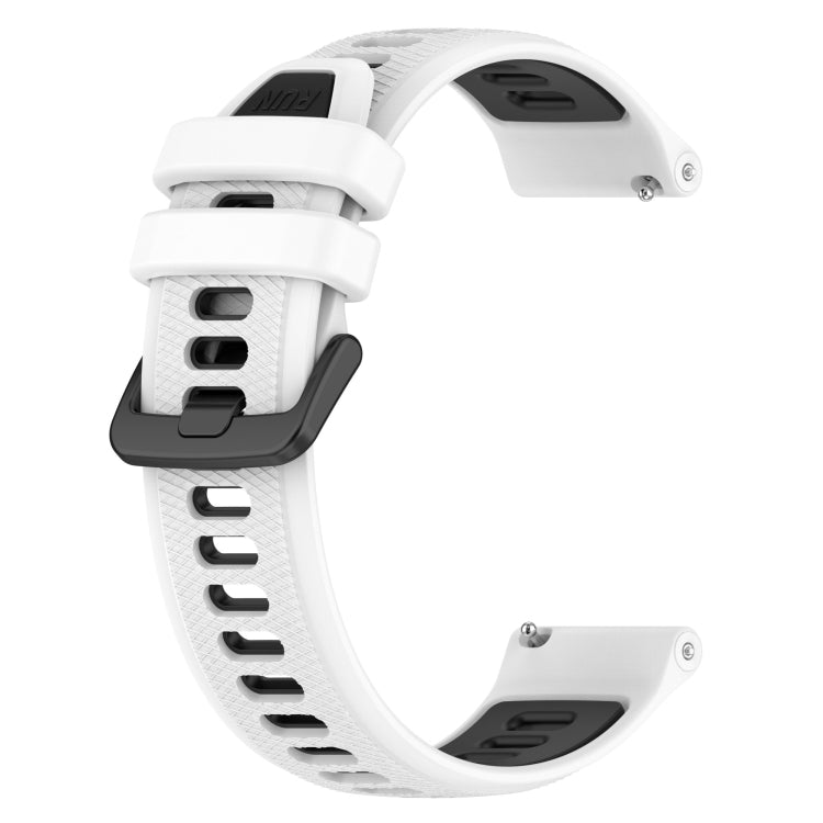 For Garmin Active S 18mm Sports Two-Color Silicone Watch Band(White+Black) - Smart Wear by PMC Jewellery | Online Shopping South Africa | PMC Jewellery