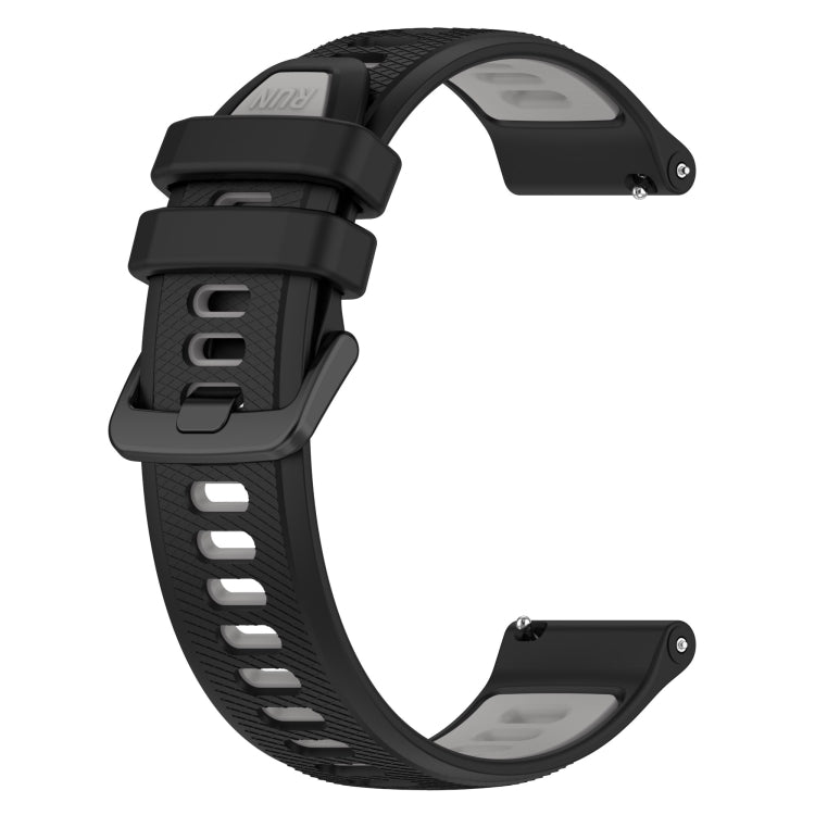 For Garmin Active S 18mm Sports Two-Color Silicone Watch Band(Black+Grey) - Smart Wear by PMC TechLife | Online Shopping South Africa | PMC TechLife