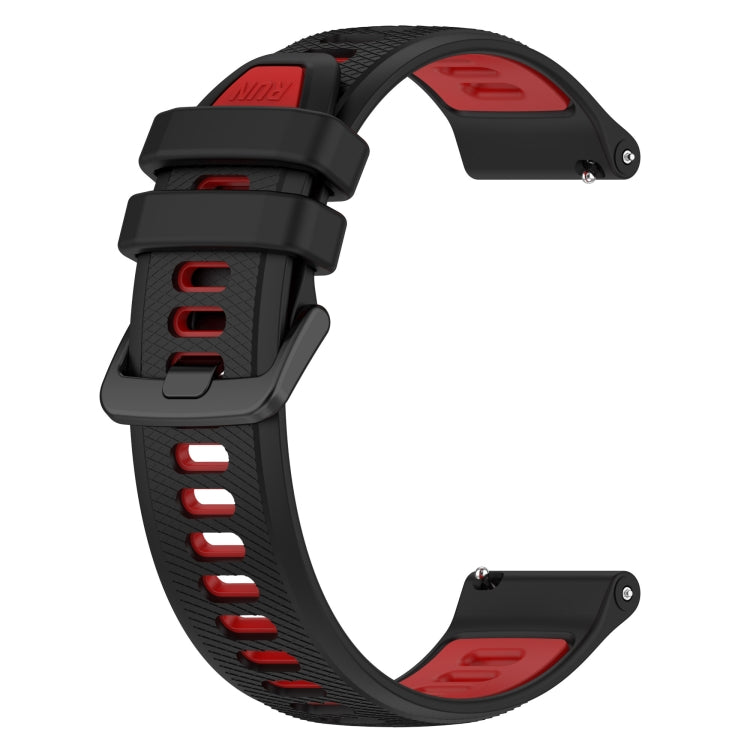 For Garmin Venu 2S 18mm Sports Two-Color Silicone Watch Band(Black+Red) - Smart Wear by PMC Jewellery | Online Shopping South Africa | PMC Jewellery