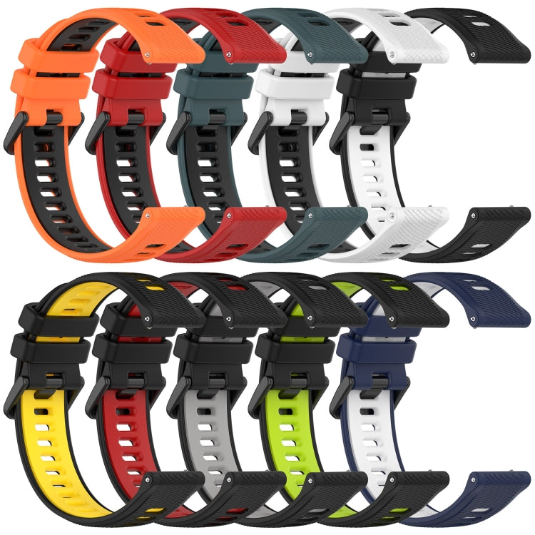 For Garmin Venu SQ 20mm Sports Two-Color Silicone Watch Band(Orange+Black) - Smart Wear by PMC Jewellery | Online Shopping South Africa | PMC Jewellery