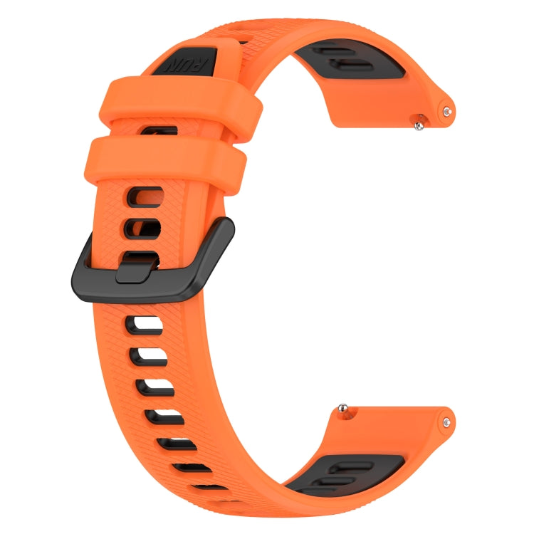 For Garmin Vivoactive3 20mm Sports Two-Color Silicone Watch Band(Orange+Black) - Smart Wear by PMC Jewellery | Online Shopping South Africa | PMC Jewellery