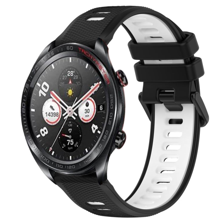 For Honor Watch Dream 22mm Sports Two-Color Silicone Watch Band(Black+White) - Smart Wear by PMC Jewellery | Online Shopping South Africa | PMC Jewellery