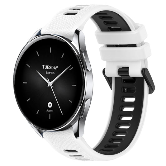 For Xiaomi Watch S2 42mm 22mm Sports Two-Color Silicone Watch Band(White+Black) - Smart Wear by PMC Jewellery | Online Shopping South Africa | PMC Jewellery