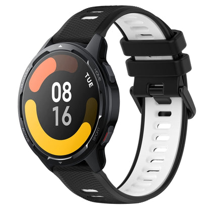 For Xiaomi Watch S1 Active 22mm Sports Two-Color Silicone Watch Band(Black+White) - Smart Wear by PMC Jewellery | Online Shopping South Africa | PMC Jewellery