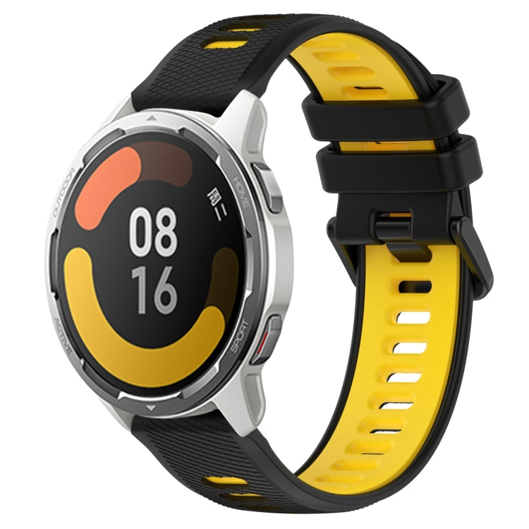 For Xiaomi MI Watch Color 2 22mm Sports Two-Color Silicone Watch Band(Black+Yellow) - Smart Wear by PMC Jewellery | Online Shopping South Africa | PMC Jewellery