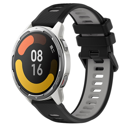 For Xiaomi MI Watch Color 2 22mm Sports Two-Color Silicone Watch Band(Black+Grey) - Smart Wear by PMC Jewellery | Online Shopping South Africa | PMC Jewellery