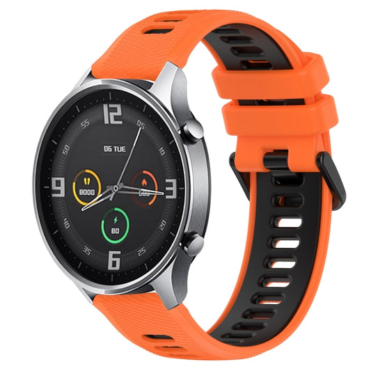 For Xiaomi MI Watch Color 22mm Sports Two-Color Silicone Watch Band(Orange+Black) - Smart Wear by PMC Jewellery | Online Shopping South Africa | PMC Jewellery