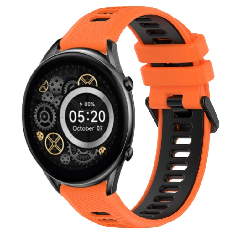 For Xiaomi Haylou RT2 LS10 22mm Sports Two-Color Silicone Watch Band(Orange+Black) - Smart Wear by PMC Jewellery | Online Shopping South Africa | PMC Jewellery